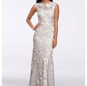 Alex Evenings Elegant Floral Embroidered Lace Dress Mother Of The Bride Size 10